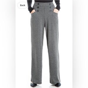 🖤 Max Studio Women's Sailor Wide Leg Pant in Black and White Pattern Size L 🖤